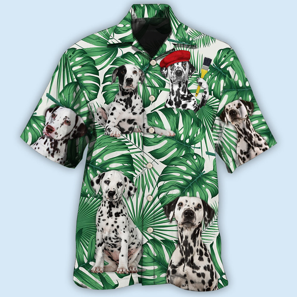 Dalmatian And Tropical Leaf - Hawaiian Shirt - Reefox