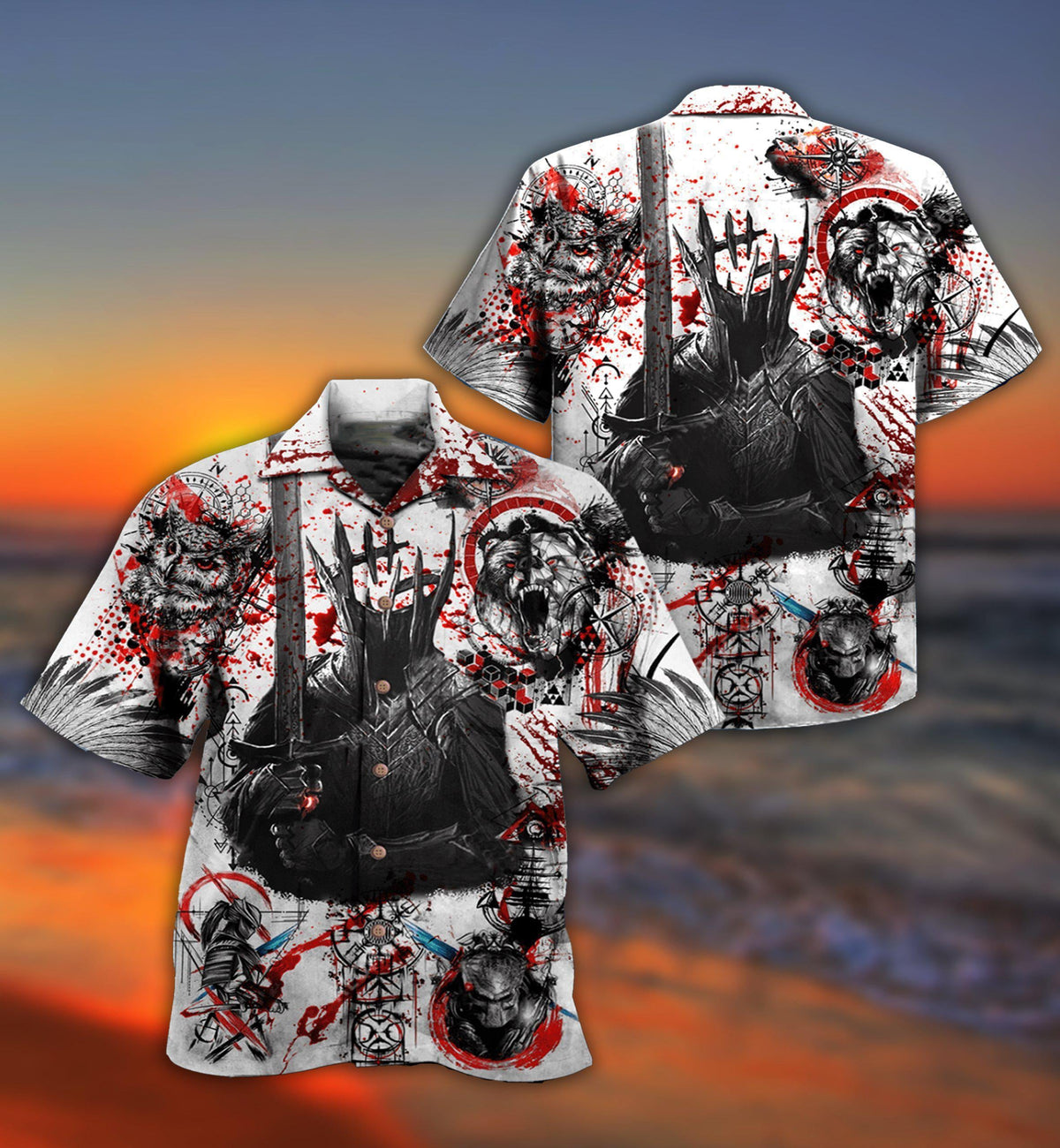 Viking Dare To Fight With Knight - Hawaiian Shirt - Reefox