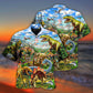 Dinosaur Rawrsome World Blue Sky - Hawaiian Shirt - Reefox