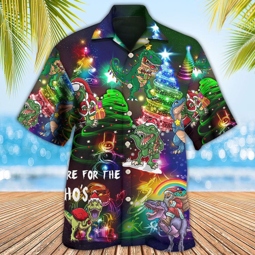Dinosaur Bright In Christmas Night - Hawaiian Shirt - Reefox
