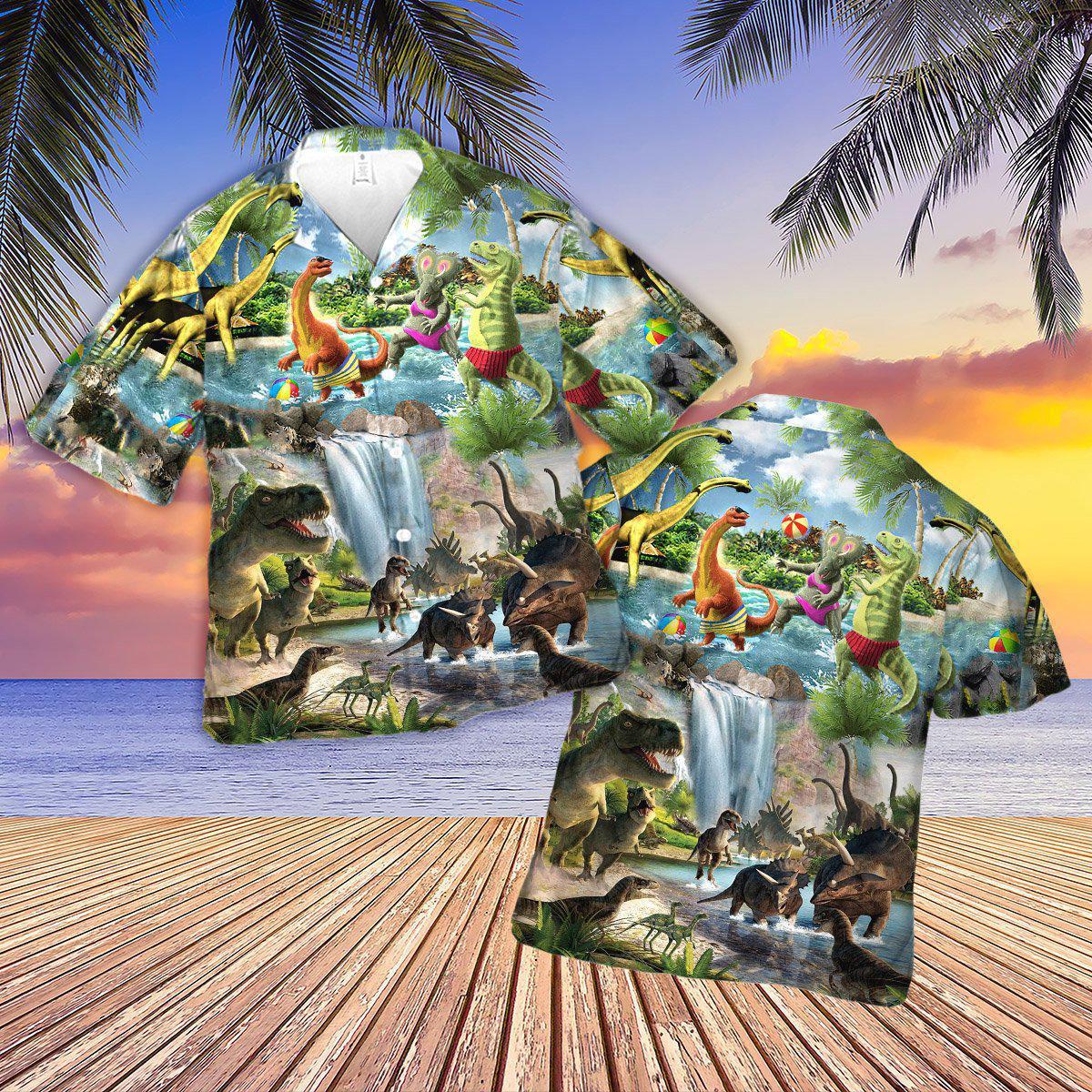 Dinosaur World Funny Summer - Hawaiian Shirt - Reefox