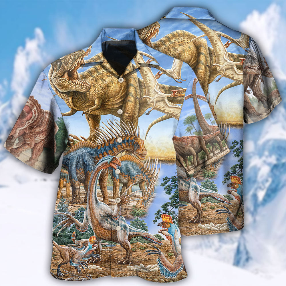 Dinosaur World Art - Hawaiian Shirt - Reefox