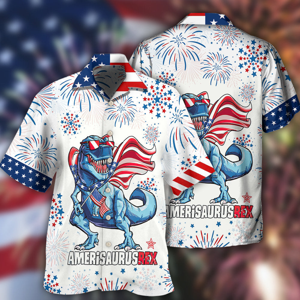 Dinosaur Independence Day Dinosaurus - Hawaiian Shirt - Reefox