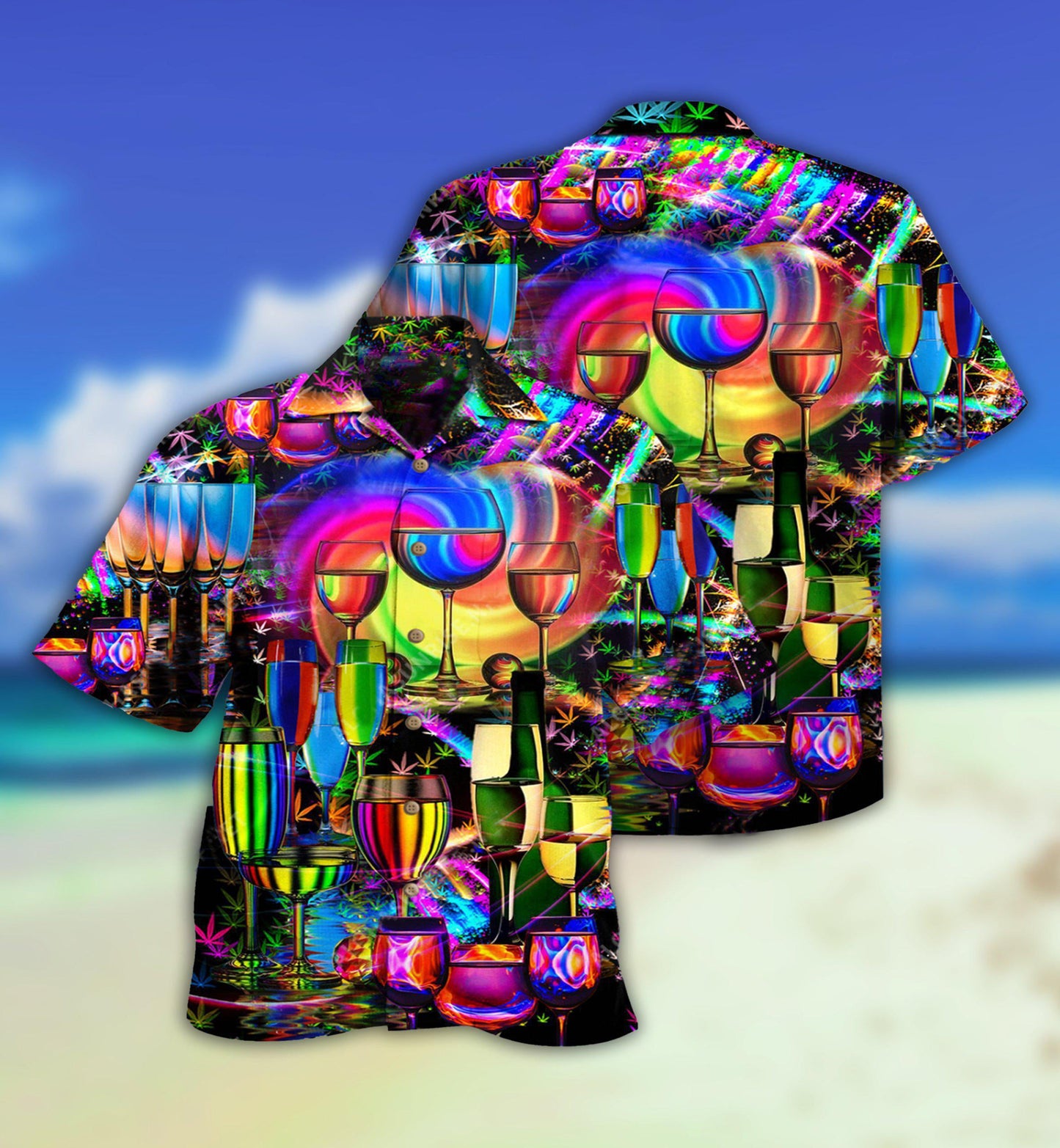 Wine Do Something To Stay Happy And Chill - Hawaiian Shirt - Reefox