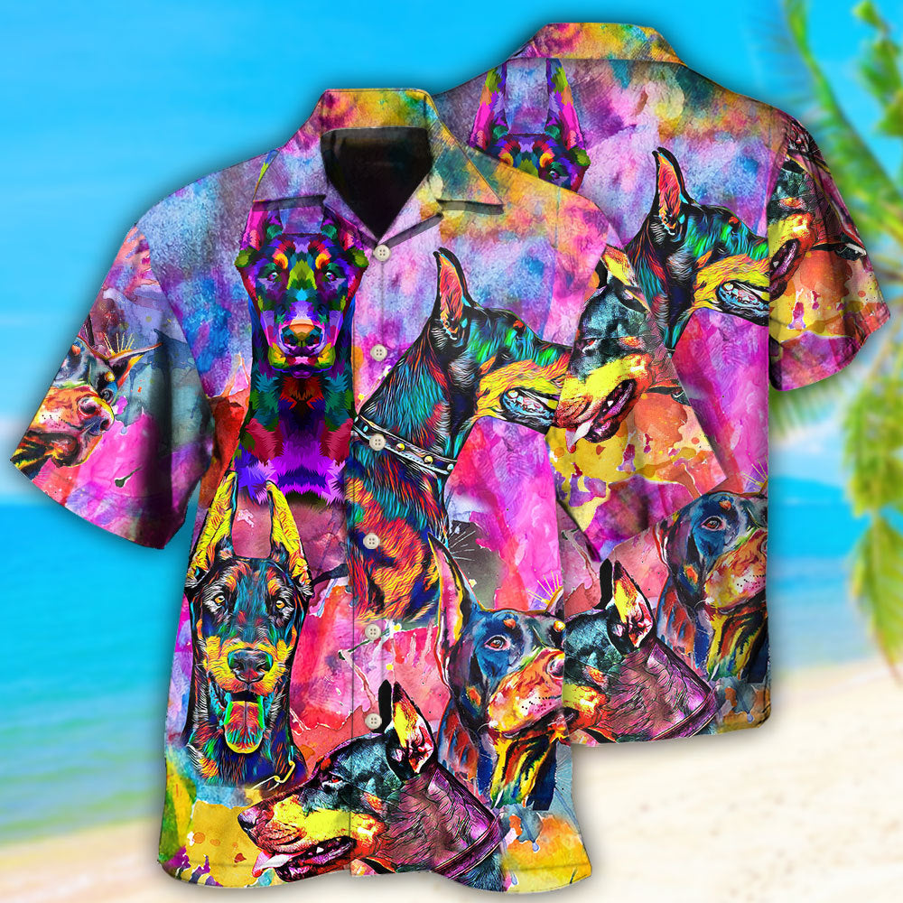 Doberman Colorful Painting So Cool - Hawaiian Shirt - Reefox