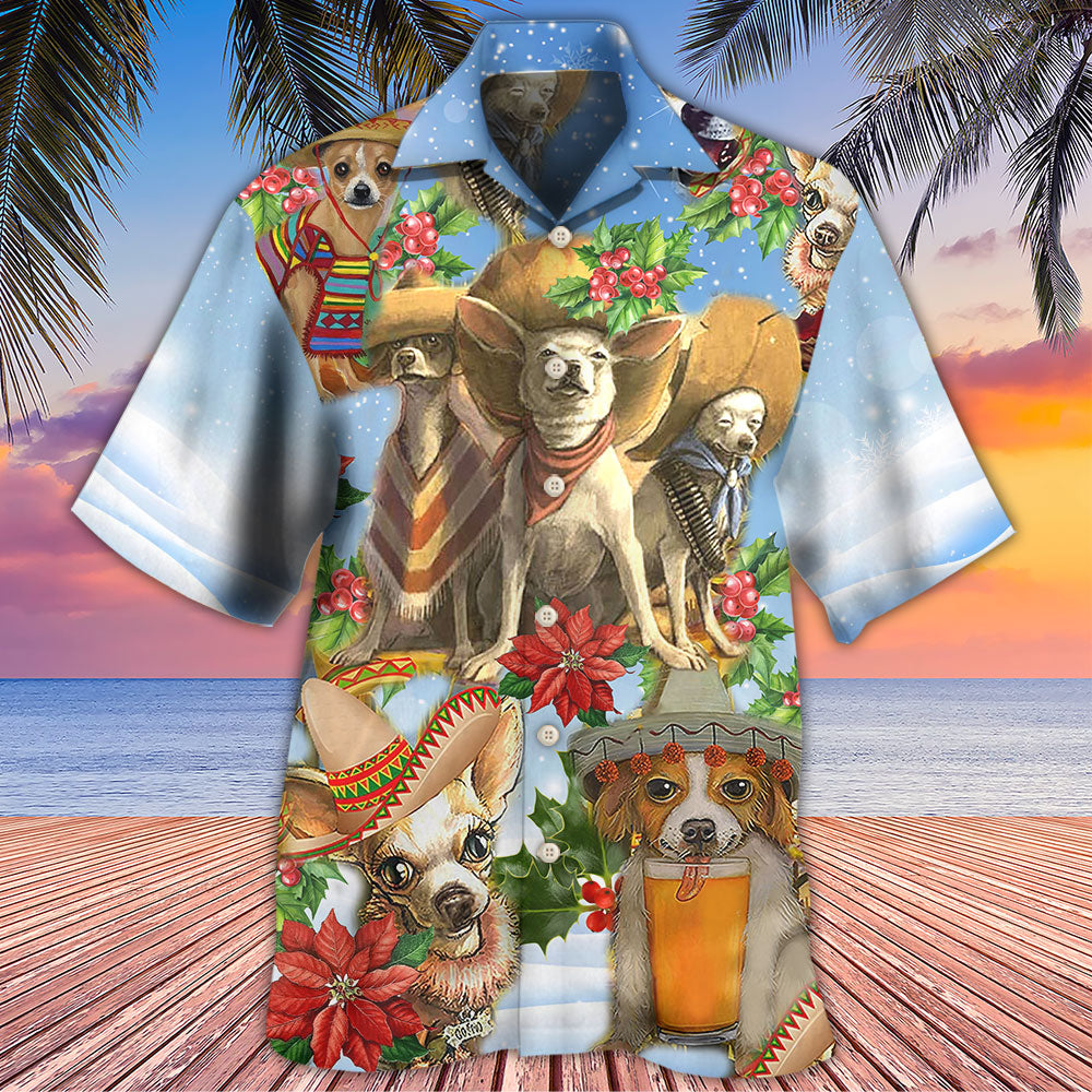 Chihuahua Loves Snow Merry Christmas - Hawaiian Shirt - Reefox