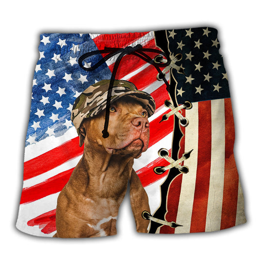Beach Short / Adults / S Dog Independence Day - Beach Short Reefox - Owls Matrix LTD