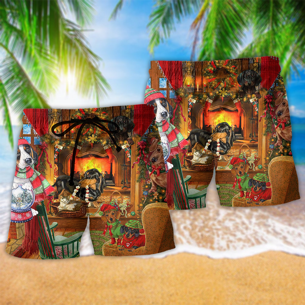 Dog Love Home Love Christmas - Beach Short Reefox - Owls Matrix LTD