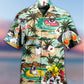 Bulldog Dog Loves Beach Loves Hawaii - Hawaiian Shirt - Reefox
