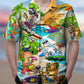 Dog Puppy Funny Beaches Happy Summer - Hawaiian Shirt - Reefox