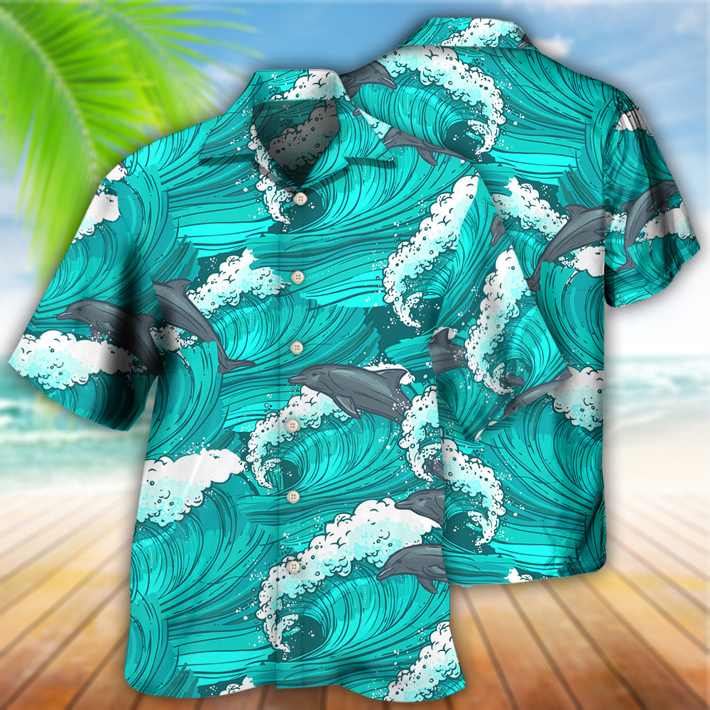 Dolphin Loves Fresh Ocean And Summer - Hawaiian Shirt - Reefox