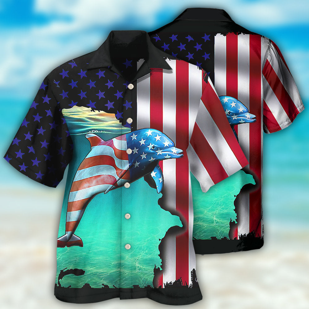 Dolphin Independence Day - Hawaiian Shirt - Reefox