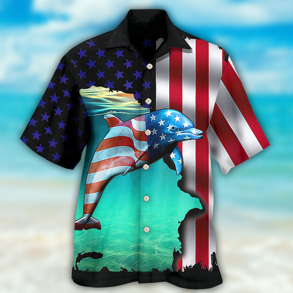 Dolphin Independence Day - Hawaiian Shirt - Reefox