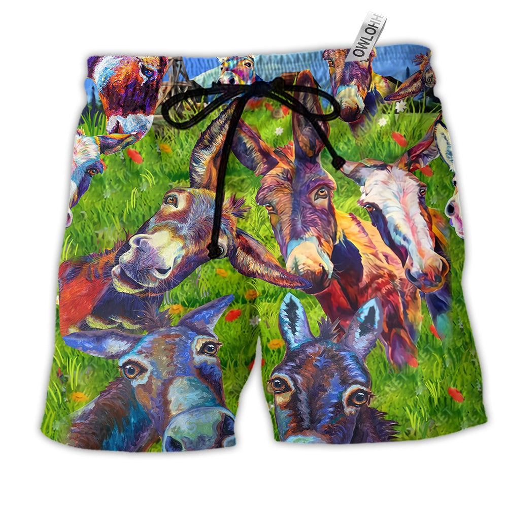 Beach Short / Adults / S Donkey Be Smart Be Badass Animals - Beach Short Reefox - Owls Matrix LTD
