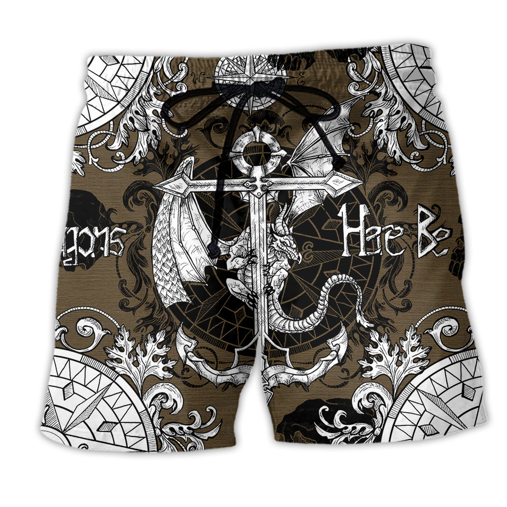 Beach Short / Adults / S Dragon Anchor Vintage Sea Life - Beach Short Reefox - Owls Matrix LTD