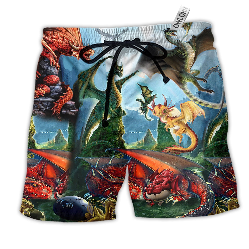 Beach Short / Adults / S Dragon Love Life Cool - Beach Short Reefox - Owls Matrix LTD