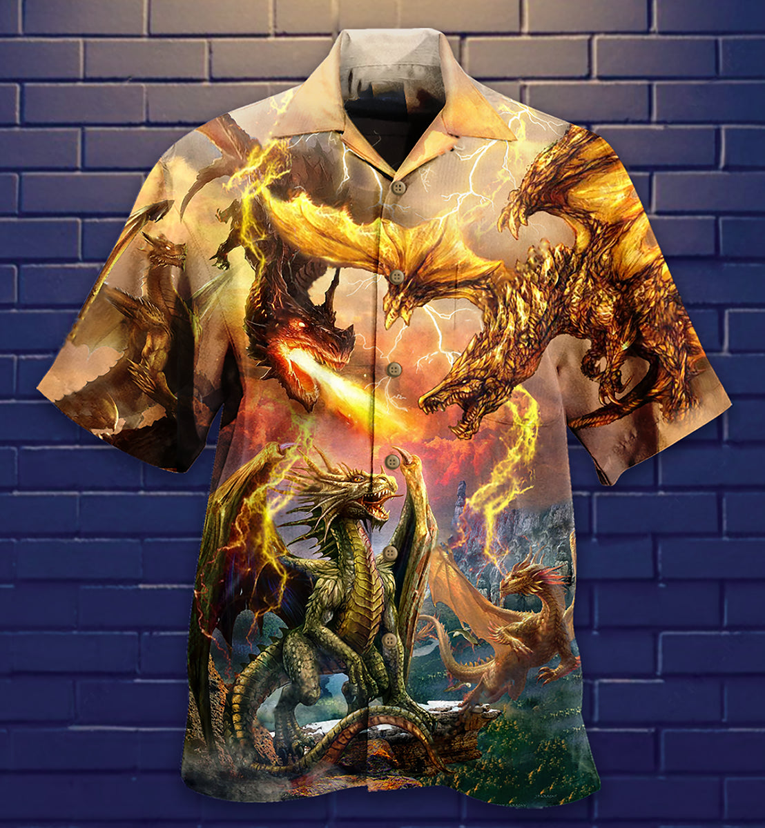 Dragon Fight To Defend The Territory - Hawaiian Shirt - Reefox