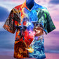 Dragon And Wolf Fighting - Hawaiian Shirt - Reefox