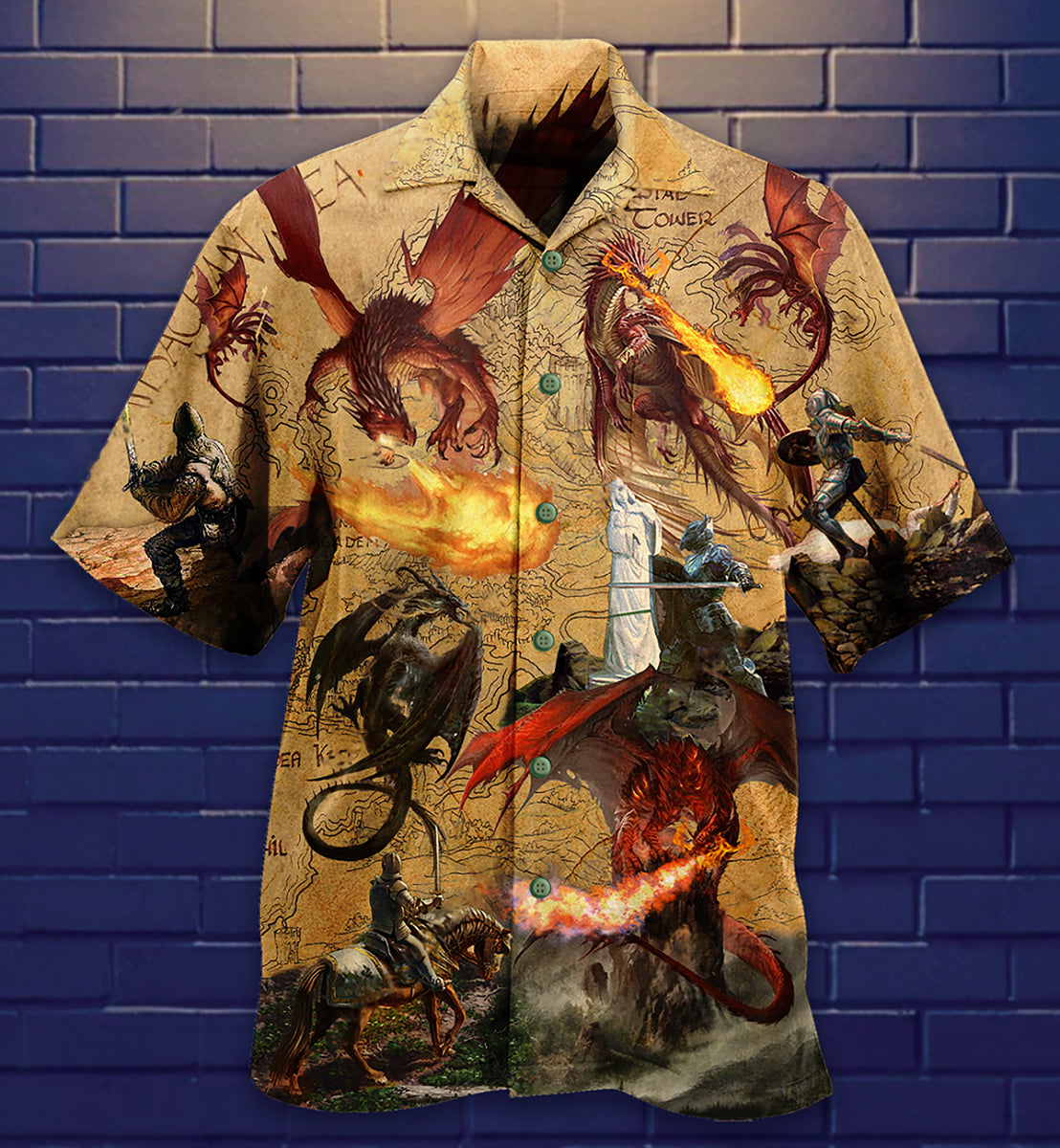 Dragon Love Life Fighting The Knights - Hawaiian Shirt - Reefox
