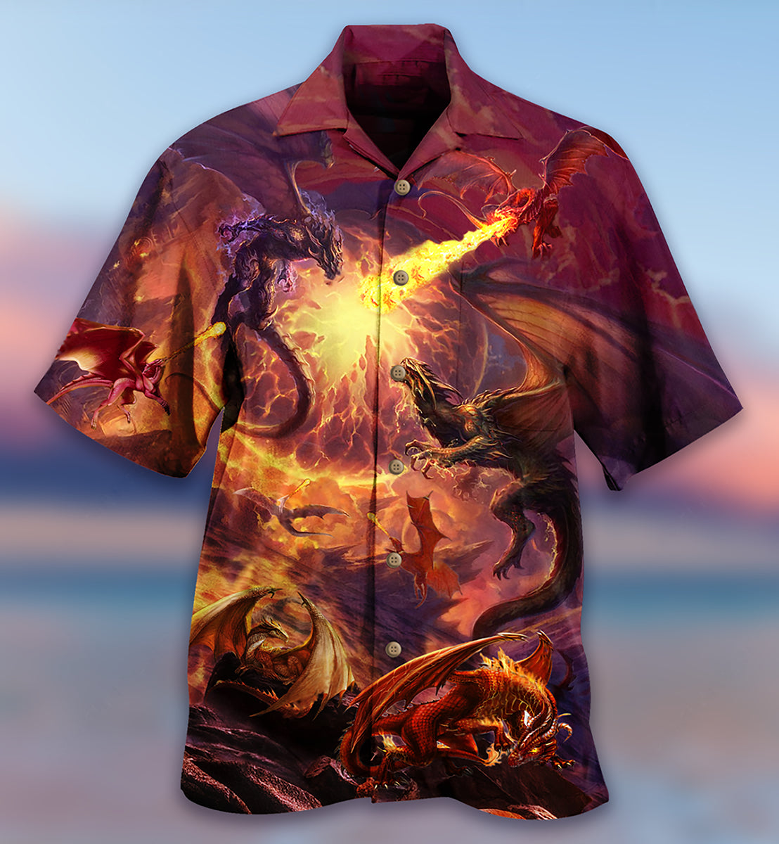 Dragon Fighting Togerther Love Life - Hawaiian Shirt - Reefox