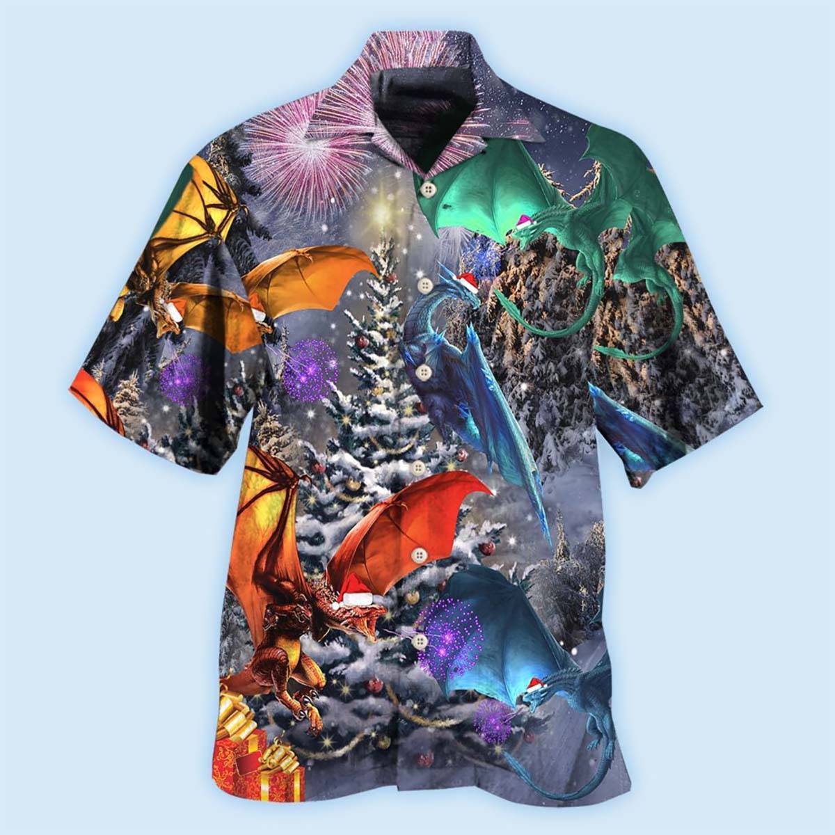 Dragon Merry Xmas Love Life Love Winter - Hawaiian Shirt - Reefox