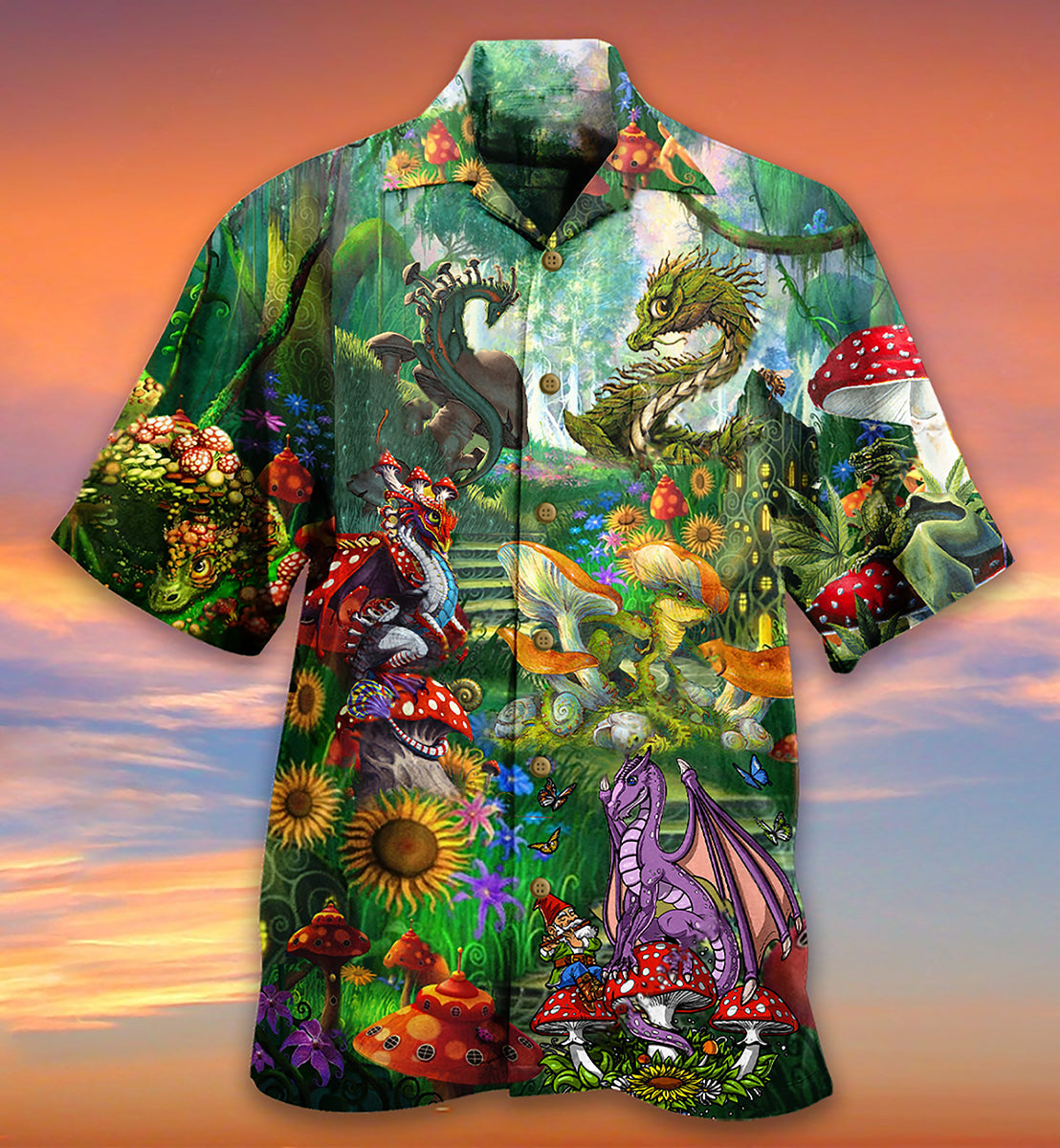 Dragon Mushroom Love Forest - Hawaiian Shirt - Reefox