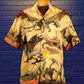 Hawaiian Shirt / Adults / S Dragon Skull Fighting On Desert - Hawaiian Shirt - Reefox