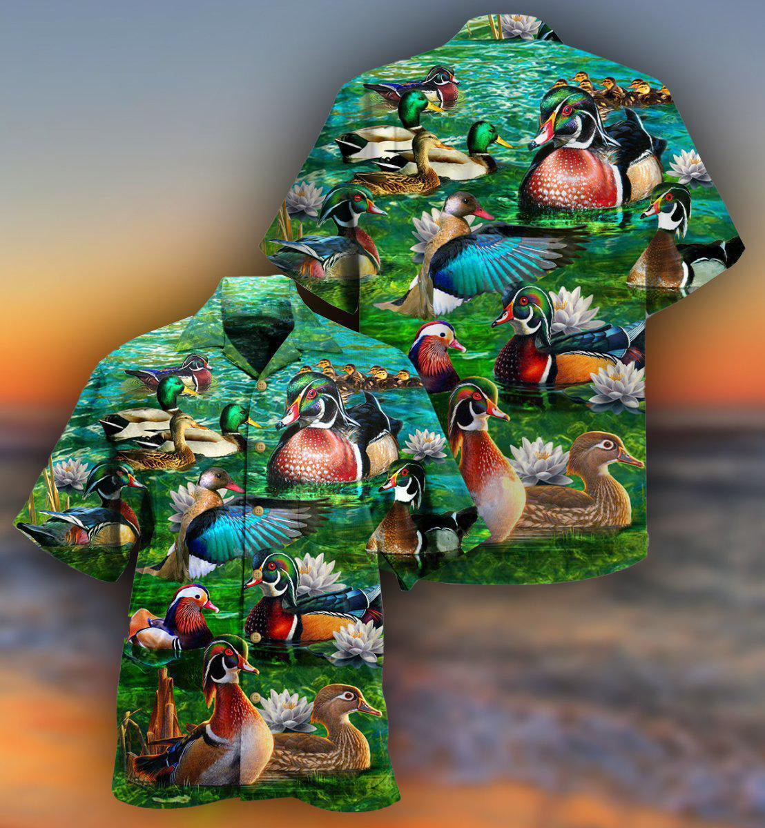 Duck All You Need Is Love And A Duck In Green - Hawaiian Shirt - Reefox