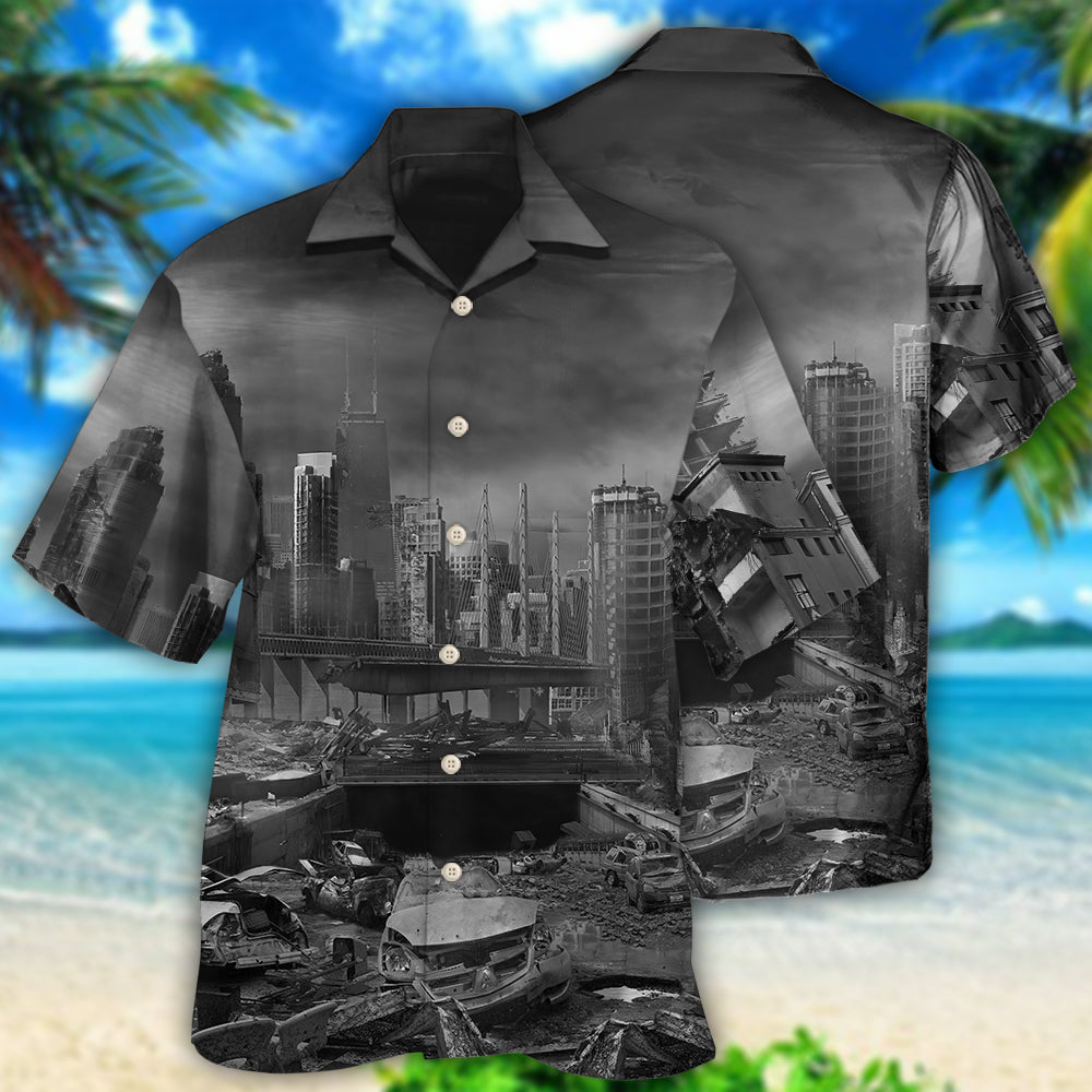 Earthquake I Survived An Earthquake With Dark Style - Hawaiian Shirt - Reefox