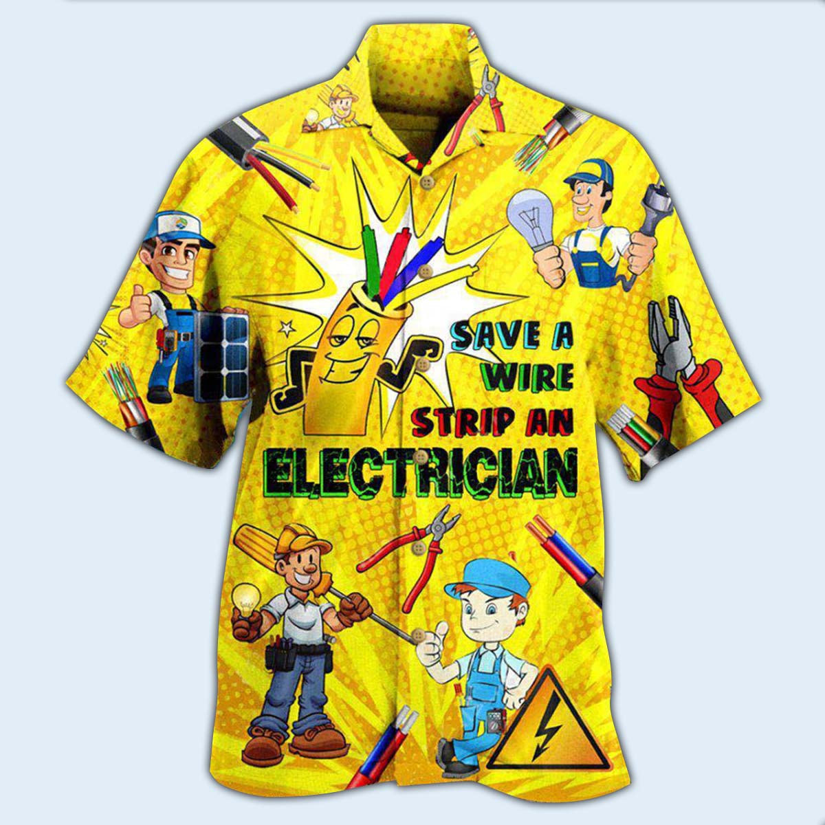 Electrician Save A Wire Stip An Electrician - Hawaiian Shirt - Reefox