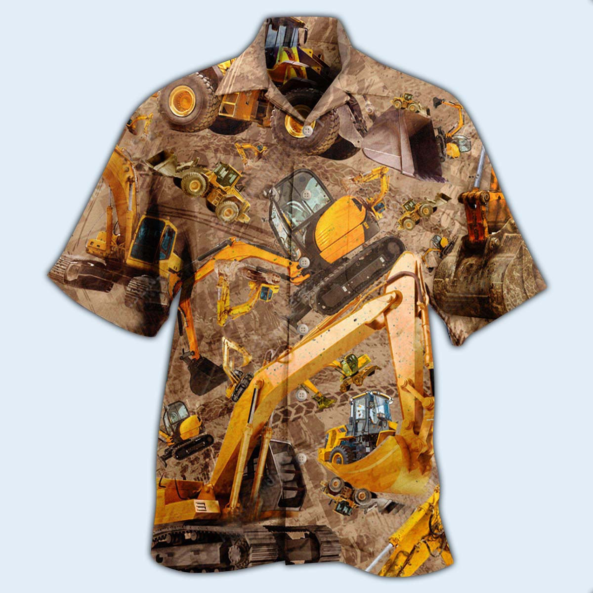 Excavator Don't Mess Hard Work Excavator - Hawaiian Shirt - Reefox
