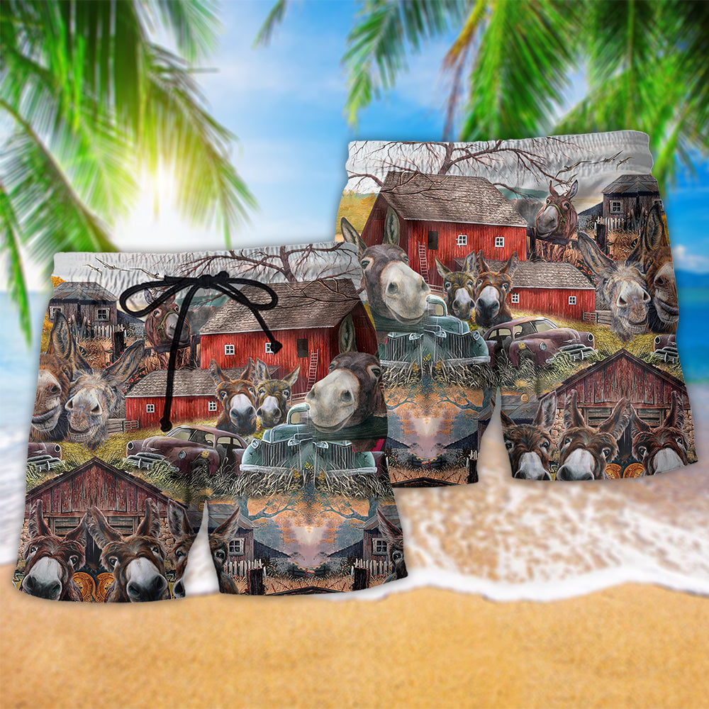 Farm Animals Love Farm And Happiness - Beach Short Reefox - Owls Matrix LTD