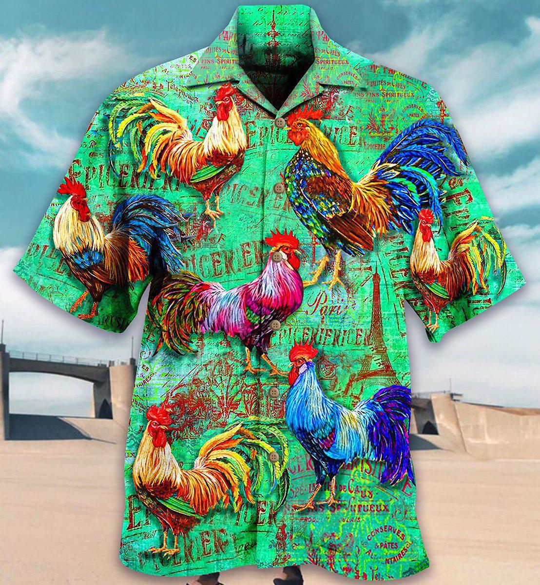 Chicken Love Green Farm Lover - Hawaiian Shirt - Reefox