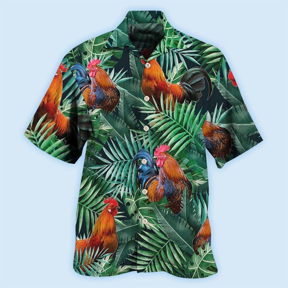 Chicken Rooster Tropical Summer Vibes - Hawaiian Shirt - Reefox