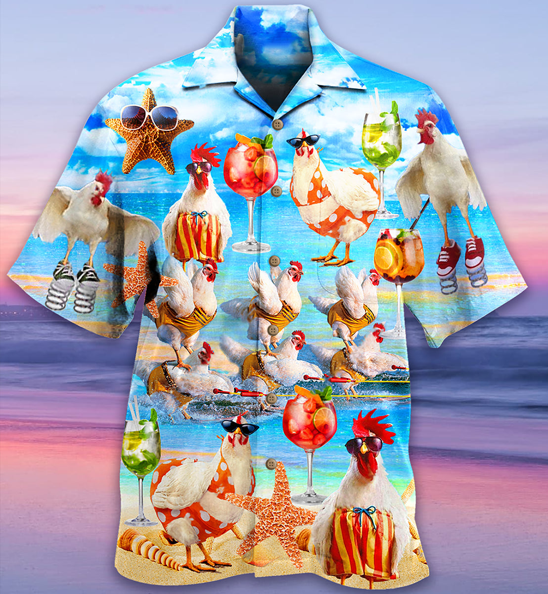 Chicken On The Beach Love Summer - Hawaiian Shirt - Reefox