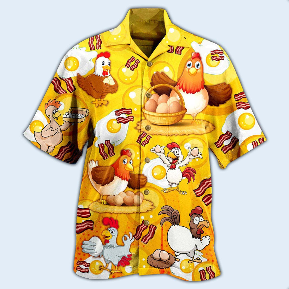 Chicken The Pet That Poops Breakfast - Hawaiian Shirt - Reefox
