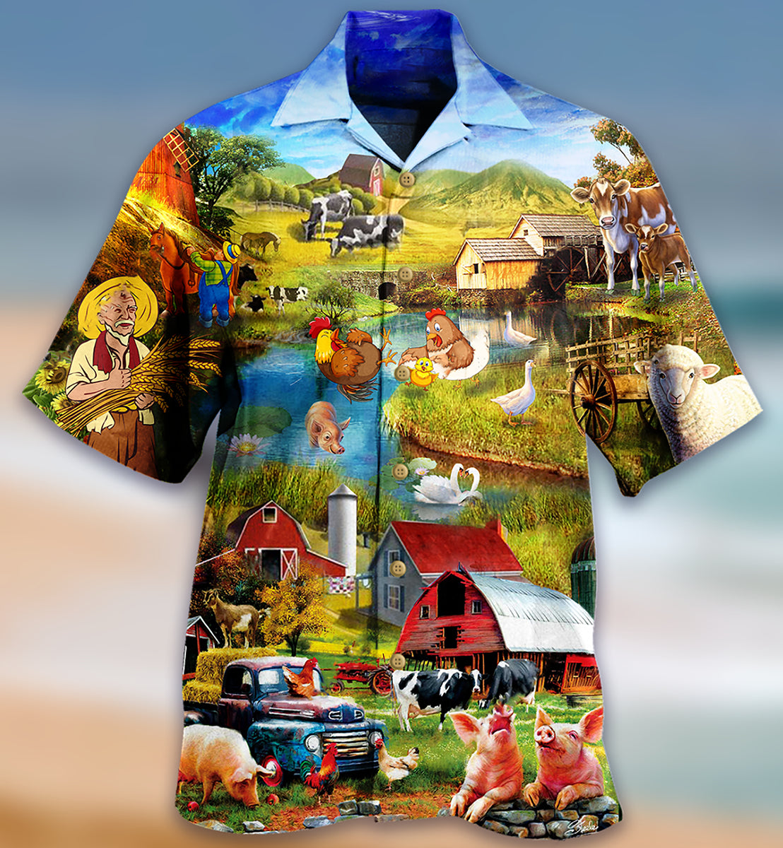 Farm Love Animals In The Village - Hawaiian Shirt - Reefox