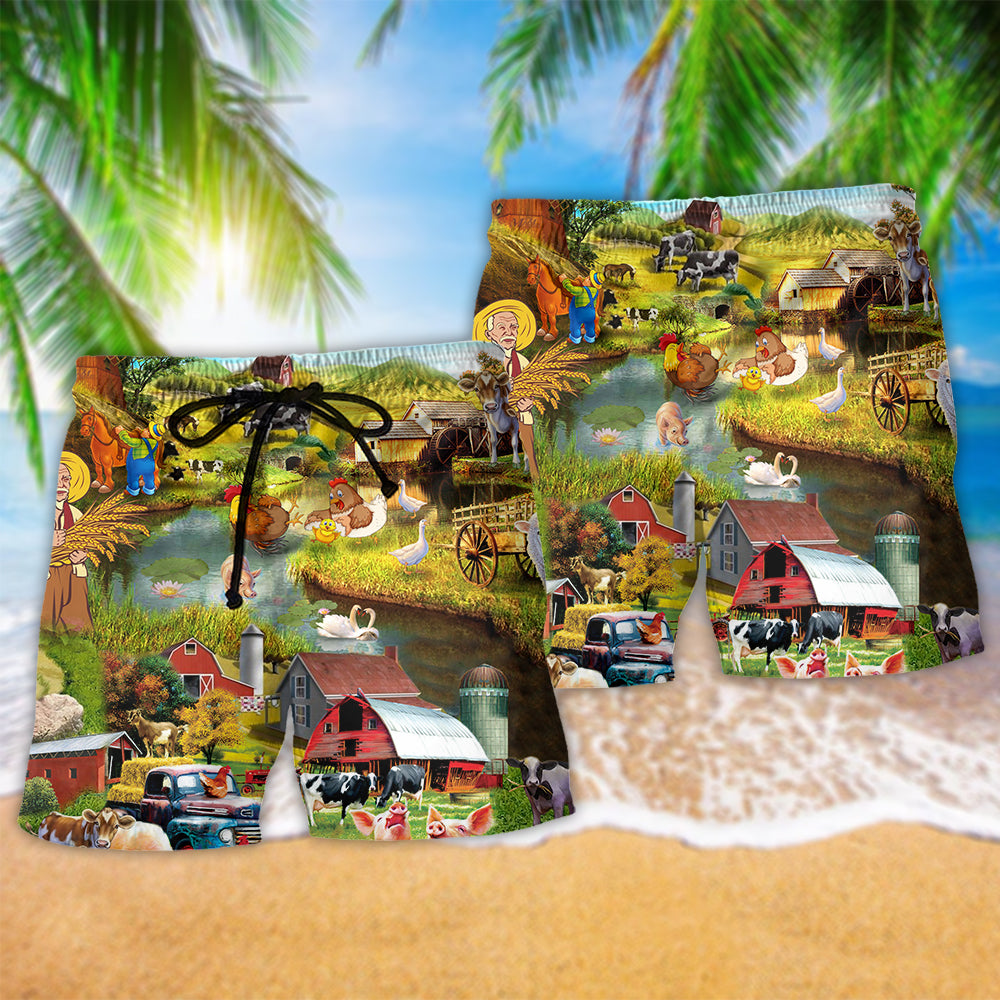 Farm Love Awesome Animals - Beach Short Reefox - Owls Matrix LTD