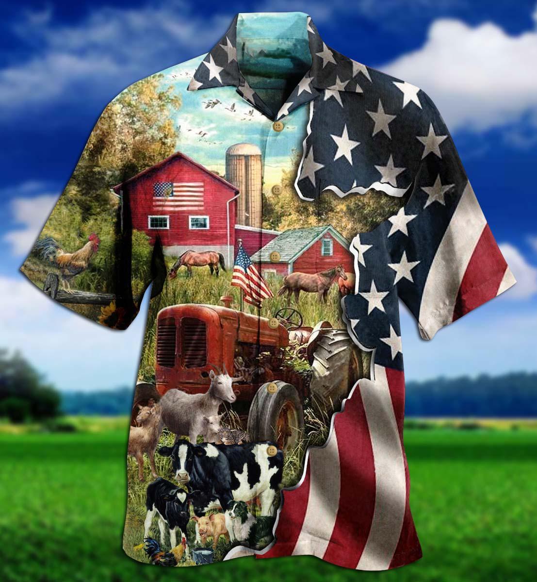 Farm Love Cows And Animals America - Hawaiian Shirt - Reefox