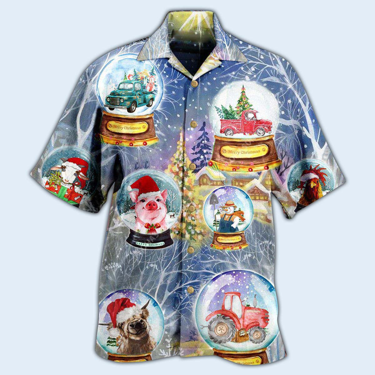 Farm Xmas Funny Global - Hawaiian Shirt - Reefox