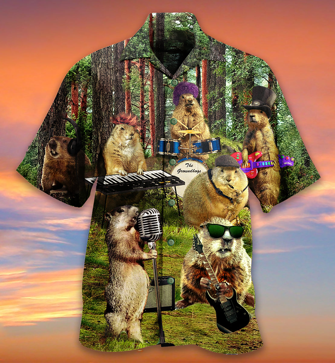 Ferret Animals Sing A Song - Hawaiian Shirt - Reefox