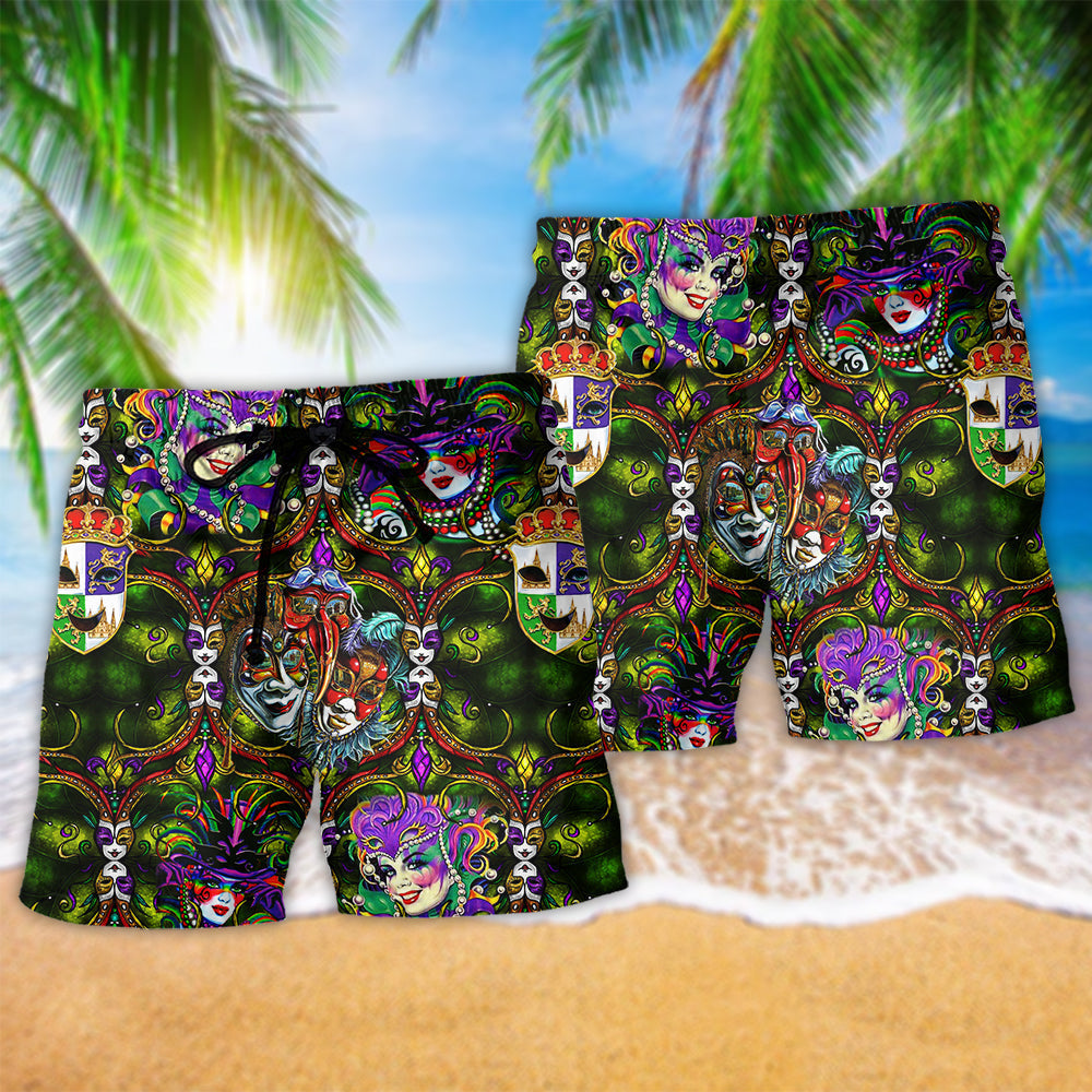 Festival Happy Mardi Gras - Beach Short Reefox - Owls Matrix LTD