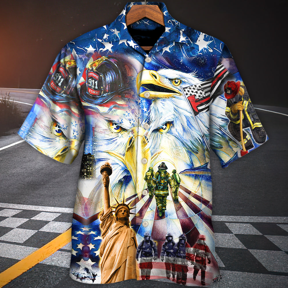 Firefighter America Proud Forever - Hawaiian Shirt - Reefox