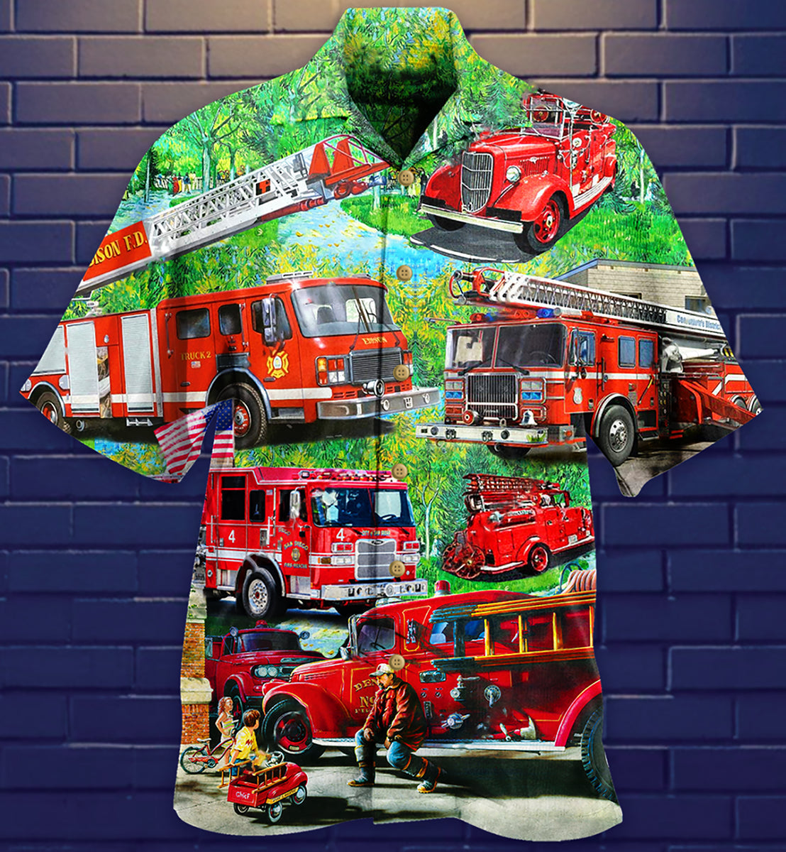 Firefighter Brave Just Like My Daddy - Hawaiian Shirt - Reefox