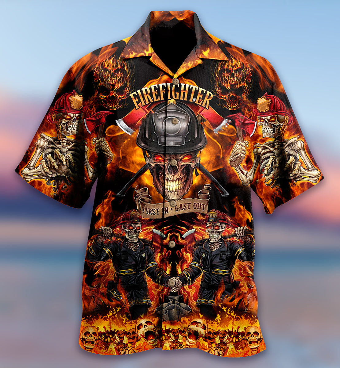 Firefighter On Fire Love Life - Hawaiian Shirt - Reefox