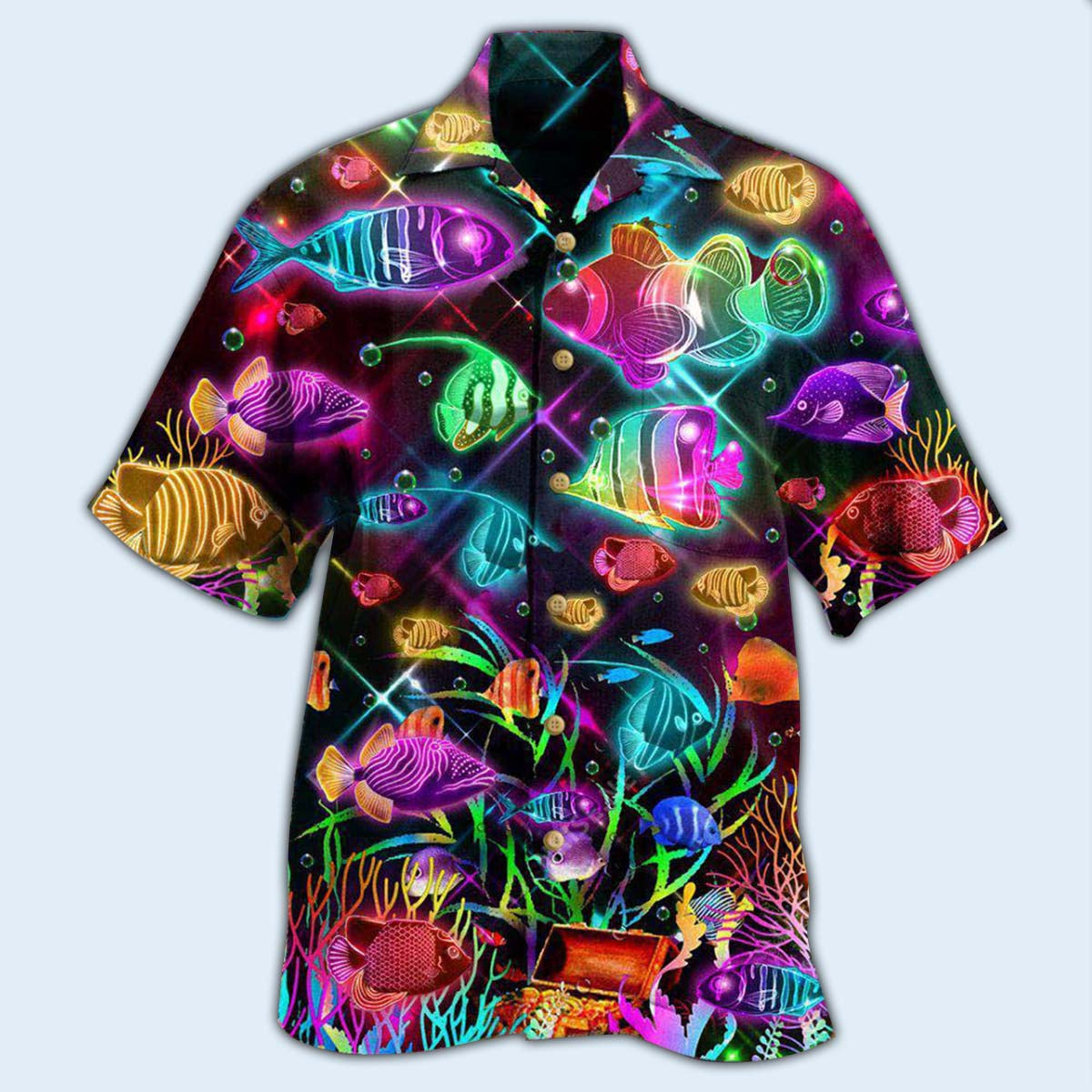 Fish Even Small Fish Are Fish Neon Style - Hawaiian Shirt - Reefox