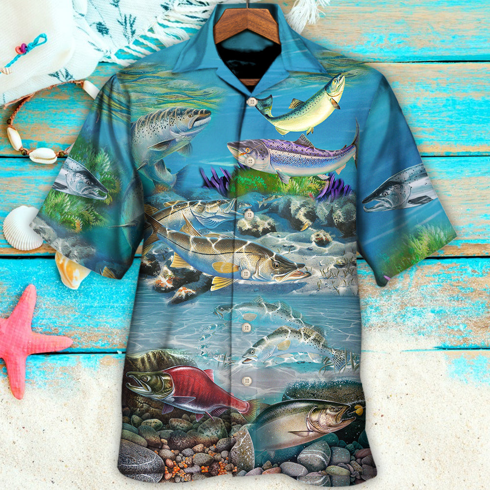 Fish Salmon Is My Therapy Cool - Hawaiian Shirt - Reefox
