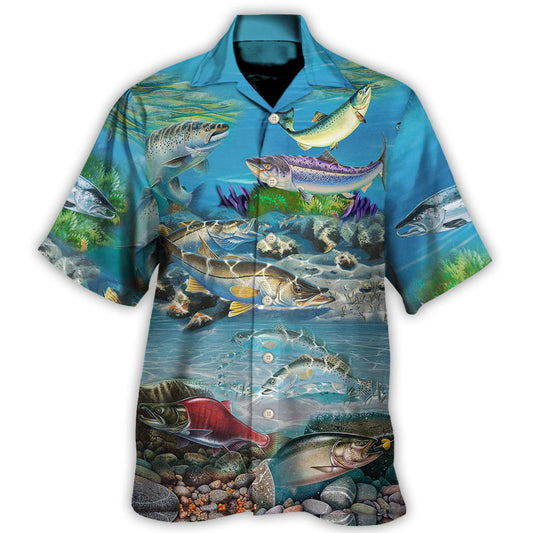 Fish Salmon Is My Therapy Cool - Hawaiian Shirt - Reefox
