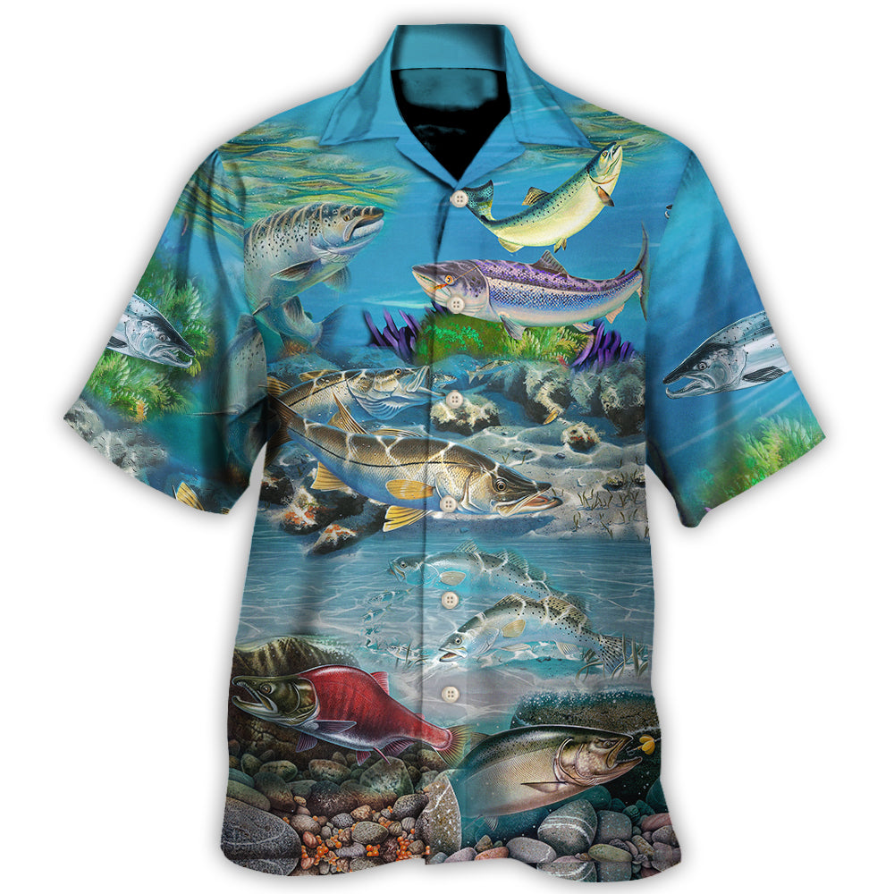 Fish Salmon Is My Therapy Cool - Hawaiian Shirt - Reefox