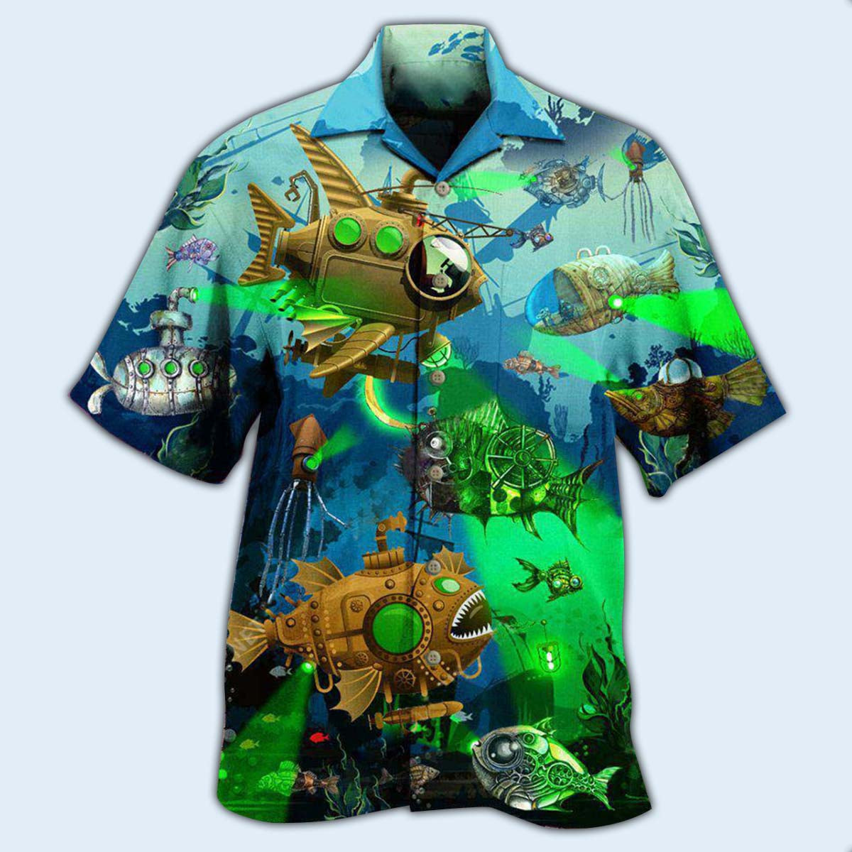 Fish Steampunk Ocean - Hawaiian Shirt - Reefox